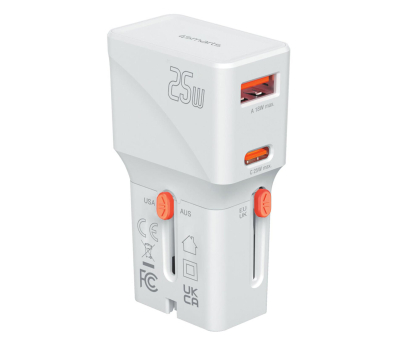 Adapter podrózny 4smarts World Travel Adapter Nomad Pocket 25W USB-C/USB-A